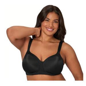 Playtex Secrets 44C Shaping Balconette Wire-Free Bra Black US4824 NWT